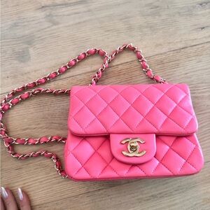 Chanel Vibrant Pink Quilted Mini Bag
